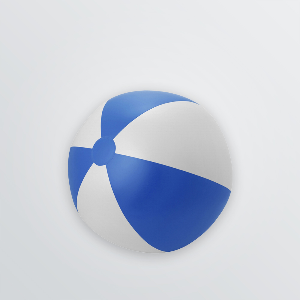 customisable beach balls depicted in blue and white colour