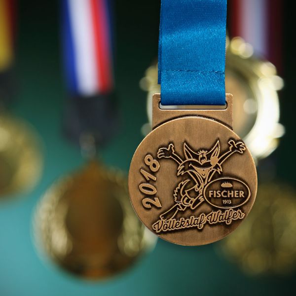 Rundform Medaille in Bronze mit Prägung