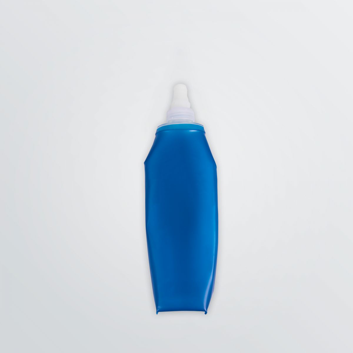 Faltbare Trinkflasche blau aus Silikon zum Bedrucken für Sport