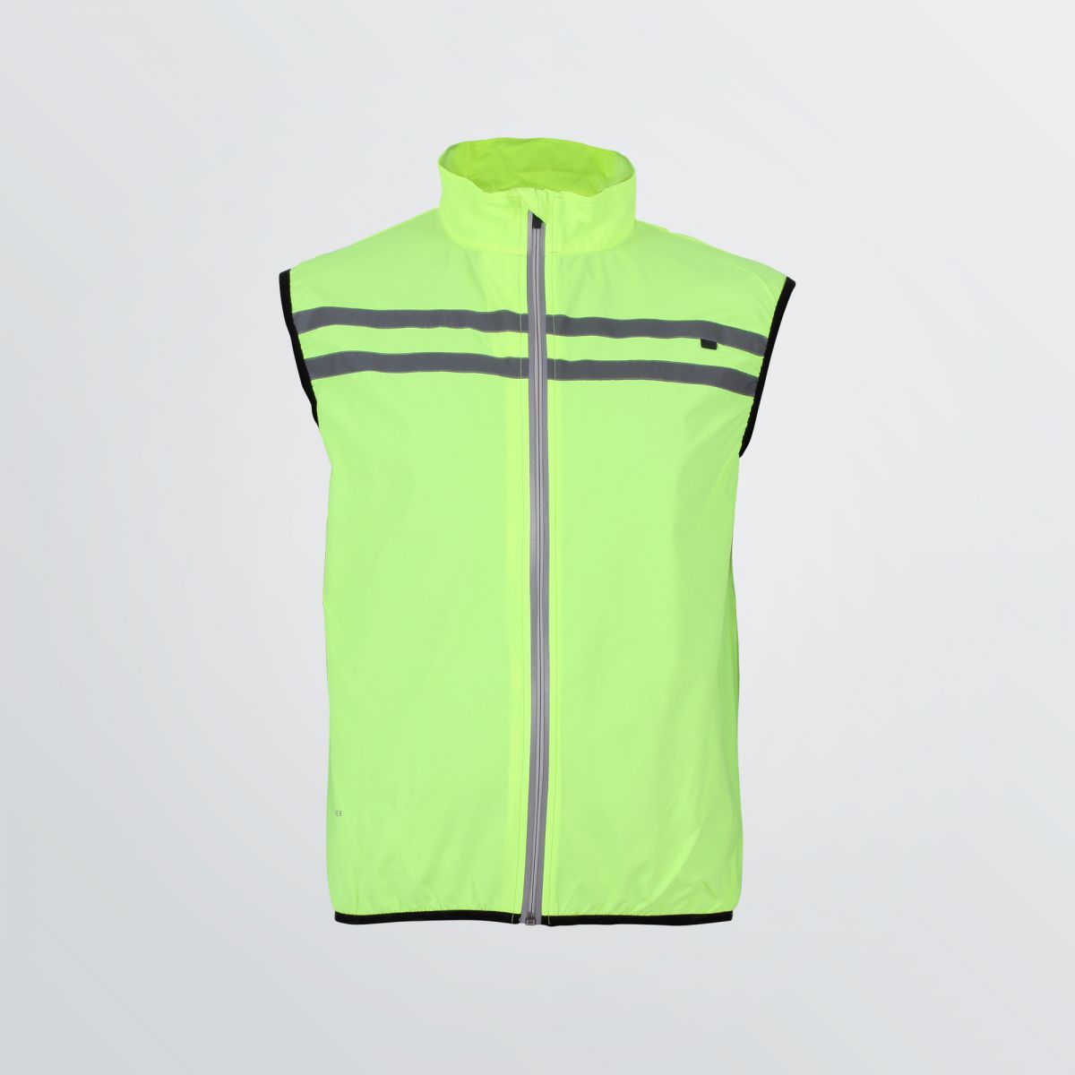 Atmungsaktive Basic Sport Vest zum Individualisieren als Produktbeispiel in neongelber Farbe mit Reflektoren - Frontansicht