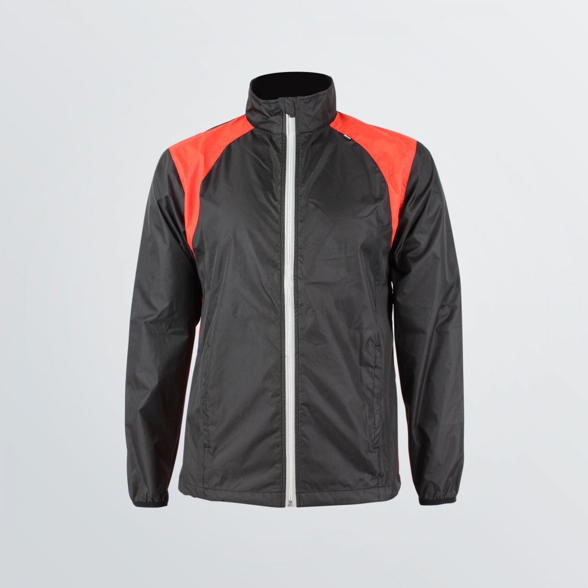 bi-coloured Cross Sport Jacket made of wind resistant functional material for customisation depicted as a  product example in black and red colour