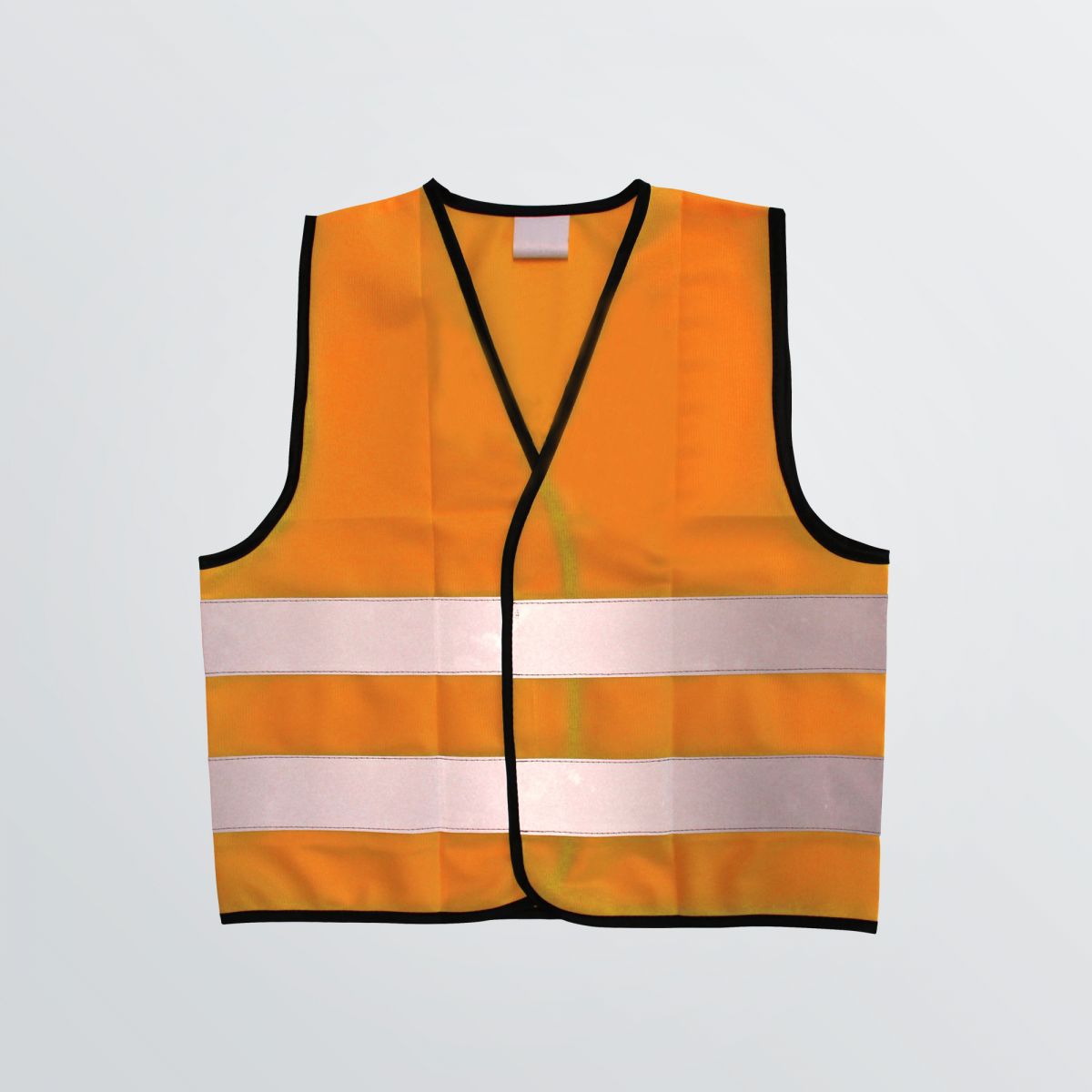 Individualisierbare Signal Vest als klassische Warnweste in Signalfarbe - Abbildung in orange mit Reflektorstreifen - Frontansicht