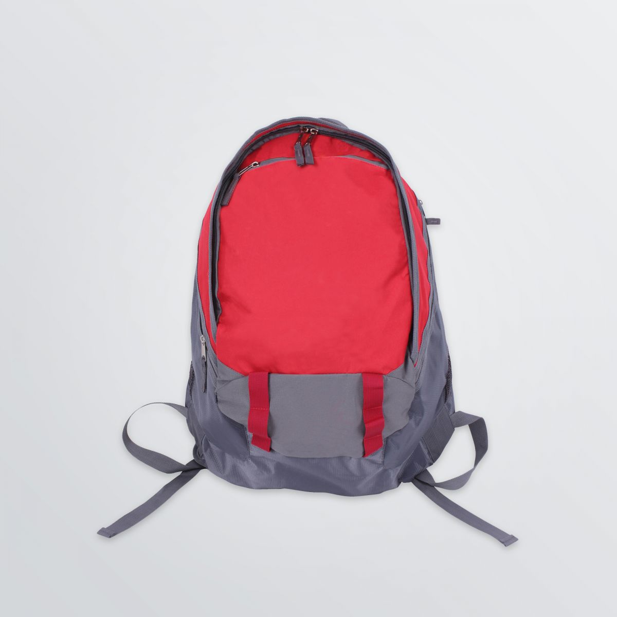 Individualisierbarer großer Rucksack Comfort abgebildet als Farbbeispiel rot grau