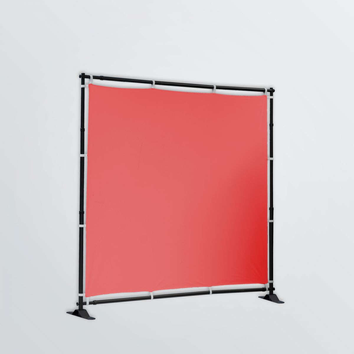 customisable flex-wall with metal construction - colour example red 