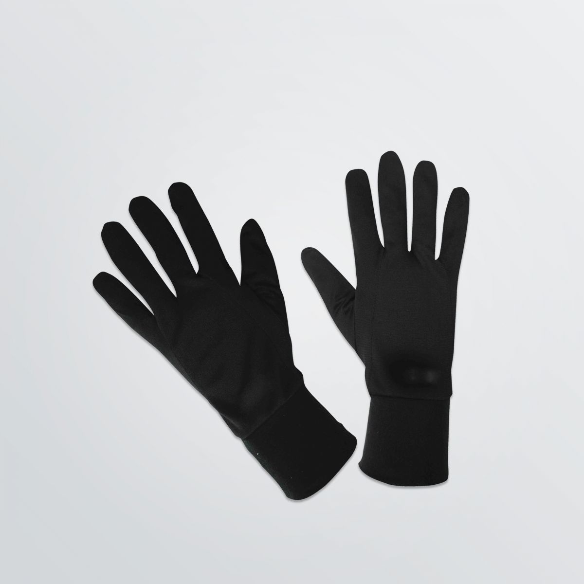Sporthandschuhe zum Bedrucken in schwarzer Beispielfarbe aus leichtem und atmungsaktivem Polyester