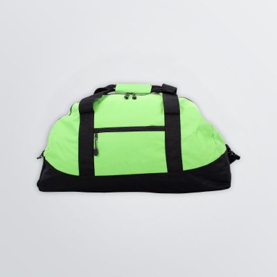 printable weekend travelbag in light green colour with black - front view