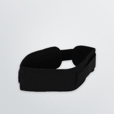 customisable neoprene chipband with velcro fastening in black sample colour front view