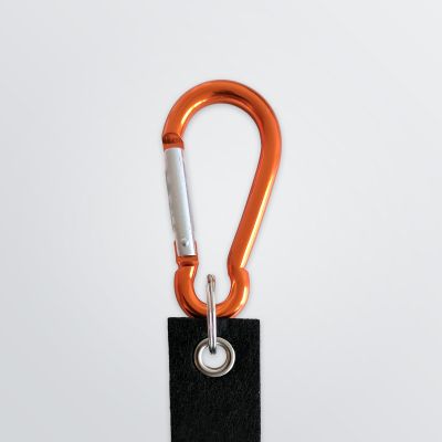 printable felt key holder with orange carabiner