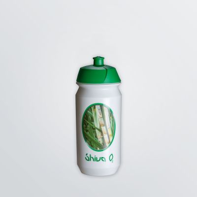 Shiva O2 Trinkflasche aus Zuckerrohr in Farbe weiß mit Logodruck