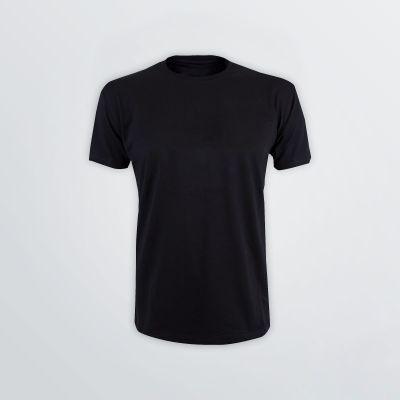 Schwarzes Basic Wood Shirt aus der Holzfaser Modal gefertigt zur individuellen Gestaltung 