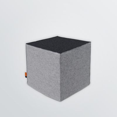 sitting cube with branding options in grey sample colour