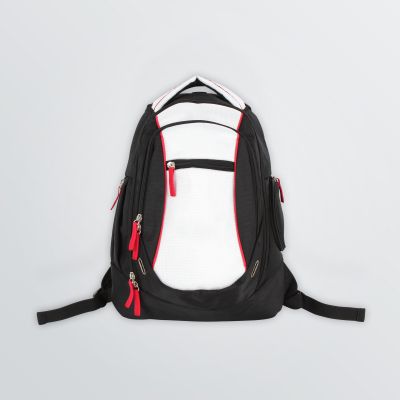 customisable compact backpack with zipper pockets - front view