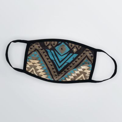 Sublimated face mask with coloured motif 